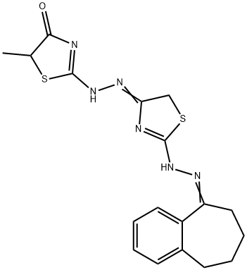 4(5H)-Thiazolone, 5-methyl-2-[2-[2-[2-(6,7,8,9-tetrahydro-5H-benzocyclohepten-5-ylidene)hydrazinyl]-4(5H)-thiazolylidene]hydrazinyl]- Struktur