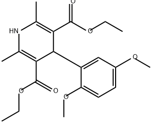 3,5-Pyridinedicarboxylic acid, 4-(2,5-dimethoxyphenyl)-1,4-dihydro-2,6-dimethyl-, 3,5-diethyl ester Struktur