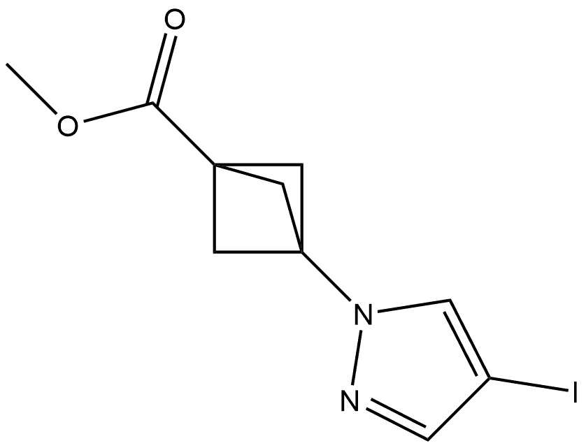 methyl 3-(4-iodopyrazol-1-yl)bicyclo[1.1.1]pentane-1-carboxylate Struktur