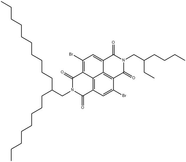 Benzo[lmn][3,8]phenanthroline-1,3,6,8(2H,7H)-tetrone, 4,9-dibromo-2-(2-ethylhexyl)-7-(2-octyldodecyl)- Struktur