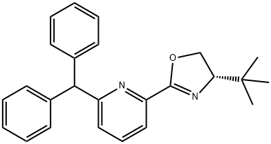 Pyridine, 2-[(4S)-4-(1,1-dimethylethyl)-4,5-dihydro-2-oxazolyl]-6-(diphenylmethyl)- Struktur