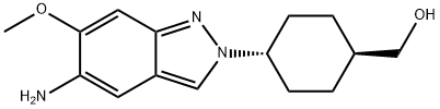 trans-4-(5-Amino-6-methoxy-2H-indazol-2-yl)cyclohexanemethanol Struktur