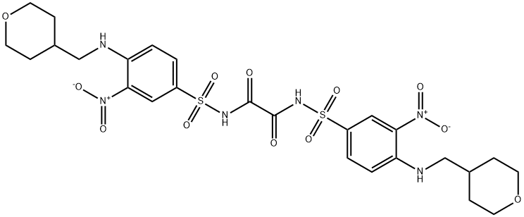 Ethanediamide, N1,N2-bis[[3-nitro-4-[[(tetrahydro-2H-pyran-4-yl)methyl]amino]phenyl]sulfonyl]- Struktur