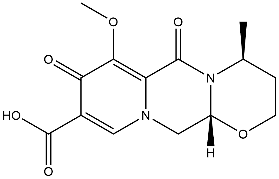 (4S,12aR)-3,4,6,8,12,12a-Hexahydro-7-methoxy-4-methyl-6,8-dioxo-2H-pyrido[1′,2′:4,5]pyrazino[2,1-b][1,3]oxazine-9-carboxylic acid Struktur