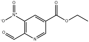 3-Pyridinecarboxylic acid, 6-formyl-5-nitro-, ethyl ester Struktur