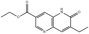 1,5-Naphthyridine-3-carboxylic acid, 7-ethyl-5,6-dihydro-6-oxo-, ethyl ester Struktur