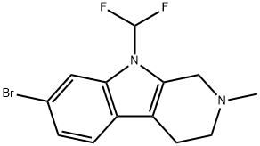 7-Bromo-9-(difluoromethyl)-2,3,4,9-tetrahydro-2-methyl-1H-pyrido[3,4-b]indole Struktur