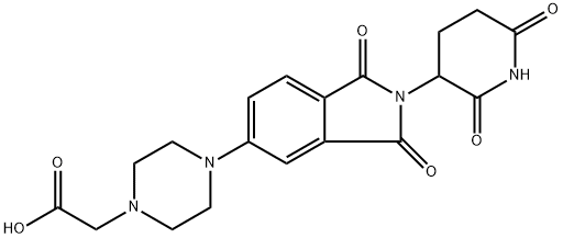 2-(4-(2-(2,6-dioxopiperidin-3-yl)-1,3-dioxoisoindolin-5-yl)piperazin-1-yl)acetic acid Struktur