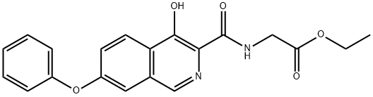 Glycine, N-[(4-hydroxy-7-phenoxy-3-isoquinolinyl)carbonyl]-, ethyl ester Struktur