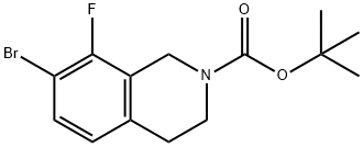 2(1H)-Isoquinolinecarboxylic acid, 7-bromo-8-fluoro-3,4-dihydro-, 1,1-dimethylethyl ester Struktur