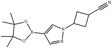 Cyclobutanecarbonitrile, 3-[4-(4,4,5,5-tetramethyl-1,3,2-dioxaborolan-2-yl)-1H-pyrazol-1-yl]- Struktur