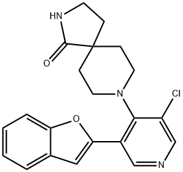 8-[3-(2-Benzofuranyl)-5-chloro-4-pyridinyl]-2,8-diazaspiro[4.5]decan-1-one Struktur