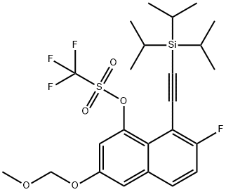 7-fluoro-3-(methoxymethoxy)-8-((triisopropylsilyl)ethynyl)naphthalen-1-yl trifluoromethanesulfonate Struktur