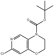 4H-Pyrido[4,3-b]-1,4-oxazine-4-carboxylic acid, 7-chloro-2,3-dihydro-, 1,1-dimethylethyl ester Struktur