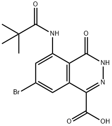 1-Phthalazinecarboxylic acid, 7-bromo-5-[(2,2-dimethyl-1-oxopropyl)amino]-3,4-dihydro-4-oxo- Struktur