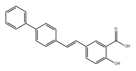 Benzoic acid, 5-[(1E)-2-[1,1'-biphenyl]-4-ylethenyl]-2-hydroxy- Struktur