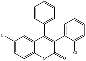 2H-1-Benzopyran-2-one, 6-chloro-3-(2-chlorophenyl)-4-phenyl- Struktur