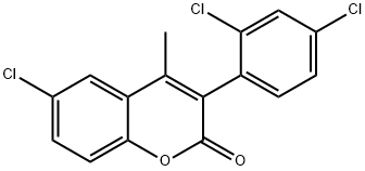 2H-1-Benzopyran-2-one, 6-chloro-3-(2,4-dichlorophenyl)-4-methyl- Struktur