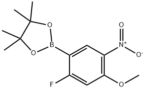 1,3,2-Dioxaborolane, 2-(2-fluoro-4-methoxy-5-nitrophenyl)-4,4,5,5-tetramethyl- Struktur