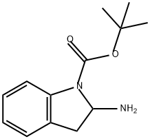 1H-Indole-1-carboxylic acid, 2-amino-2,3-dihydro-, 1,1-dimethylethyl ester Struktur