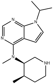 7H-Pyrrolo[2,3-d]pyrimidin-4-amine, N-methyl-7-(1-methylethyl)-N-[(3R,4R)-4-methyl-3-piperidinyl]- Struktur