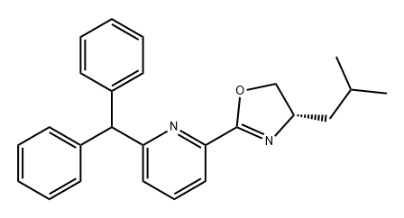 Pyridine, 2-[(4S)-4,5-dihydro-4-(2-methylpropyl)-2-oxazolyl]-6-(diphenylmethyl)- Struktur