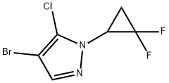 1H-Pyrazole, 4-bromo-5-chloro-1-(2,2-difluorocyclopropyl)- Struktur