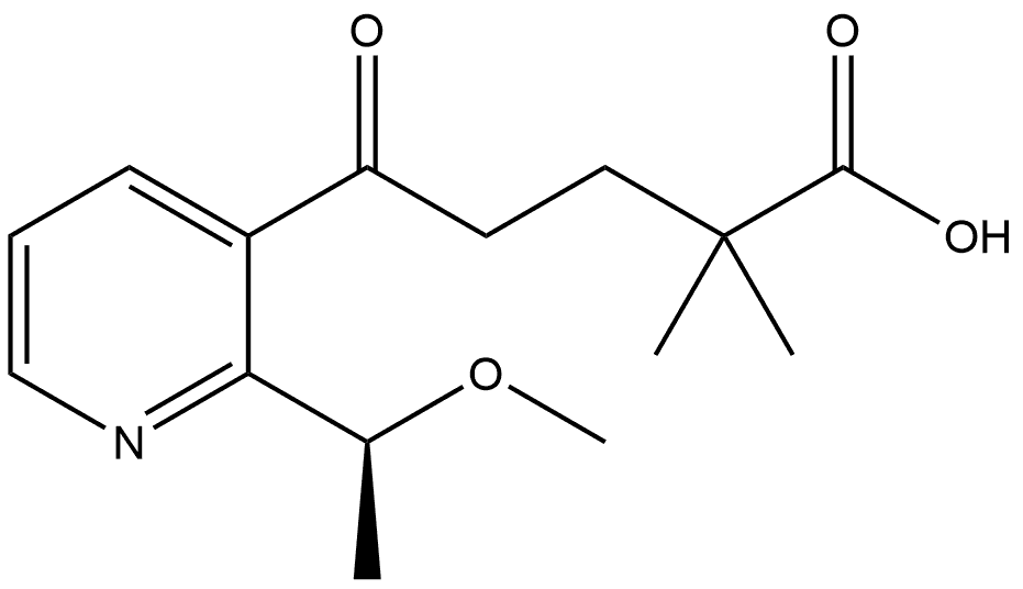 3-Pyridinepentanoic acid, 2-[(1S)-1-methoxyethyl]-α,α-dimethyl-δ-oxo- Struktur