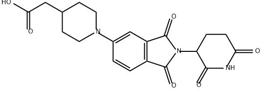 4-Piperidineacetic acid, 1-[2-(2,6-dioxo-3-piperidinyl)-2,3-dihydro-1,3-dioxo-1H-isoindol-5-yl]- Struktur