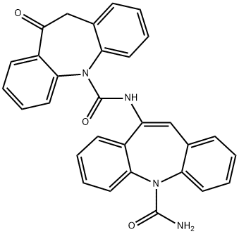 5H-Dibenz[b,f]azepine-5-carboxamide, N-[5-(aminocarbonyl)-5H-dibenz[b,f]azepin-10-yl]-10,11-dihydro-10-oxo- Struktur