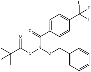 Propanoic acid, 2,2-dimethyl-, (phenylmethoxy)[4-(trifluoromethyl)benzoyl]azanyl ester Struktur