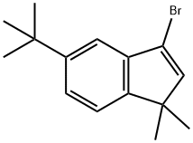 1H-Indene, 3-bromo-5-(1,1-dimethylethyl)-1,1-dimethyl- Struktur