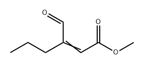 2-Hexenoic acid, 3-formyl-, methyl ester Struktur