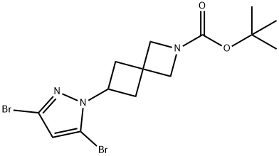 4-((3,5-bibromo-1H-pyrazol-1-yl)-2-AZAspiro[3,3]heptane-2-carboxylic acid Struktur