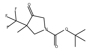 1-Pyrrolidinecarboxylic acid, 3-methyl-4-oxo-3-(trifluoromethyl)-, 1,1-dimethylethyl ester Struktur