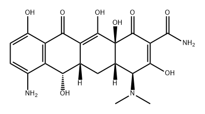 2-Naphthacenecarboxamide, 7-amino-4-(dimethylamino)-1,4,4a,5,5a,6,11,12a-octahydro-3,6,10,12,12a-pentahydroxy-1,11-dioxo-, (4S,4aS,5aS,6S,12aS)- Struktur