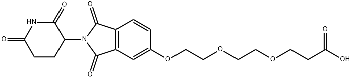 Propanoic acid, 3-[2-[2-[[2-(2,6-dioxo-3-piperidinyl)-2,3-dihydro-1,3-dioxo-1H-isoindol-5-yl]oxy]ethoxy]ethoxy]- Struktur