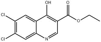 3-Quinolinecarboxylic acid, 6,7-dichloro-4-hydroxy-, ethyl ester Struktur