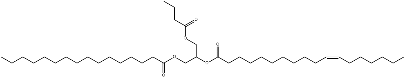 11-Octadecenoic acid, 1-[(1-oxobutoxy)methyl]-2-[(1-oxohexadecyl)oxy]ethyl ester, (11Z)- Struktur