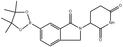 3-(1-oxo-6-(4,4,5,5-tetramethyl-1,3,2-dioxaborolan-2-yl)isoindolin-2-yl)piperidine-2,6-dione Struktur