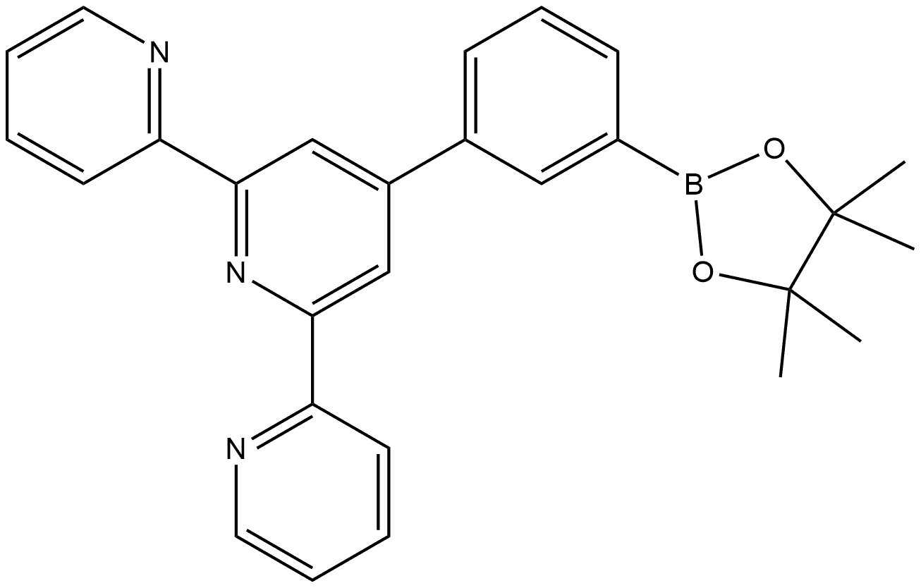 4′-[3-(4,4,5,5-Tetramethyl-1,3,2-dioxaborolan-2-yl)phenyl]-2,2′:6′,2′′-terpyridine Struktur