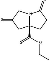 1H-Pyrrolizine-7a(5H)-carboxylic acid, tetrahydro-2,5-dioxo-, ethyl ester, (7aR)- Struktur