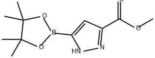 1H-Pyrazole-3-carboxylic acid, 5-(4,4,5,5-tetramethyl-1,3,2-dioxaborolan-2-yl)-, methyl ester Struktur