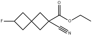 Spiro[3.3]heptane-2-carboxylic acid, 2-cyano-6-fluoro-, ethyl ester Struktur