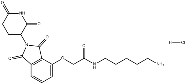 N-(5-Aminopentyl)-2-((2-(2,6-dioxopiperidin-3-yl)-1,3-dioxoisoindolin-4-yl)oxy)acetamide hydrochloride Struktur