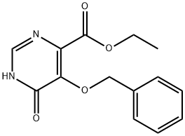 4-Pyrimidinecarboxylic acid, 1,6-dihydro-6-oxo-5-(phenylmethoxy)-, ethyl ester Struktur