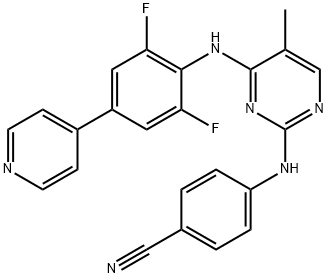 Benzonitrile, 4-[[4-[[2,6-difluoro-4-(4-pyridinyl)phenyl]amino]-5-methyl-2-pyrimidinyl]amino]- Struktur