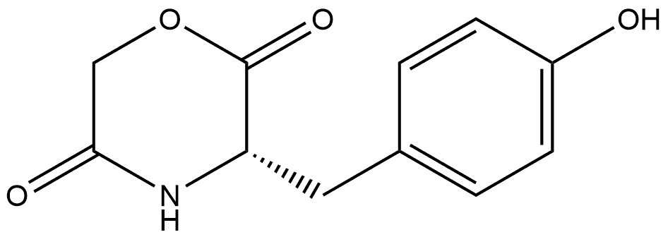 (3S)-3-[(4-Hydroxyphenyl)methyl]-2,5-morpholinedione Struktur