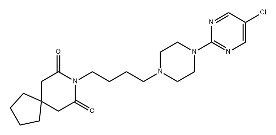 8-Azaspiro[4.5]decane-7,9-dione, 8-[4-[4-(5-chloro-2-pyrimidinyl)-1-piperazinyl]butyl]- Struktur