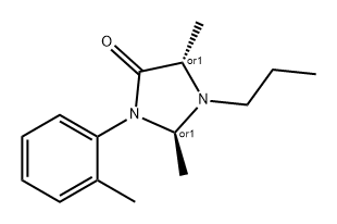 4-Imidazolidinone, 2,5-dimethyl-3-(2-methylphenyl)-1-propyl-, (2R,5S)-rel- Struktur